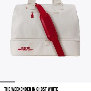 BEIS The Weekender in Ghost White with Red Accents